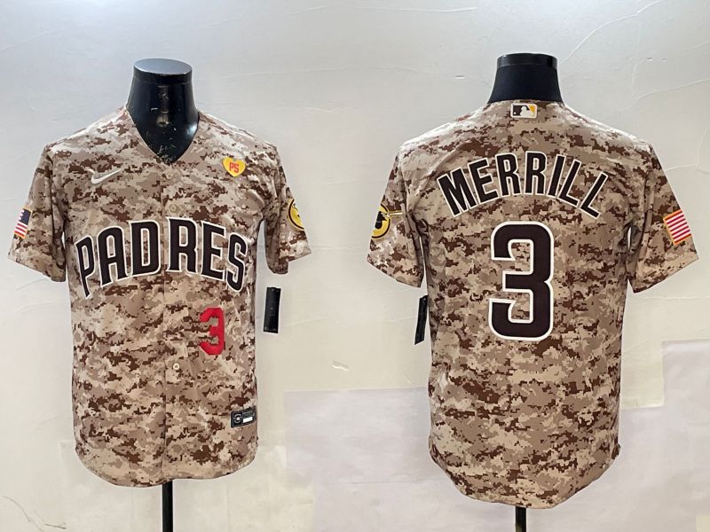 Men San Diego Padres #3 Merrill Camo Game 2025 Nike MLB Jersey style 4->san diego padres->MLB Jersey